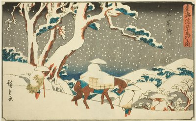 Ishiyakushi, fra seriens "fifty-three S tachi sounds of the urbanity (urban grad af hovedbjerget nedenfor)," af Utagawa Hiroshige