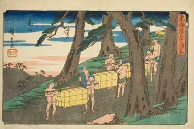 Kameyama, fra seriens "fifty-tres tachi sound s f te urban degree (by-grad hovedbjerg)" af Utagawa Hiroshige