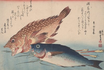 Kasago, Isaki og Ginger, 1832 af Utagawa Hiroshige