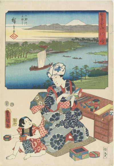 Kawasaki, juli 1854 af Utagawa Hiroshige