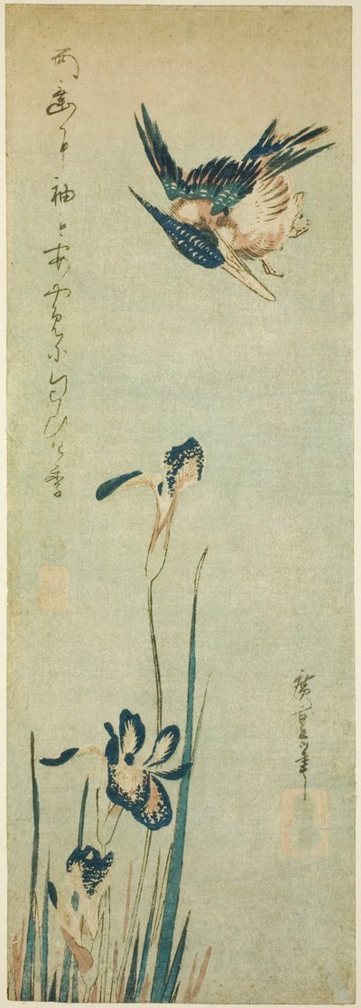 Isfugl og iris af Utagawa Hiroshige