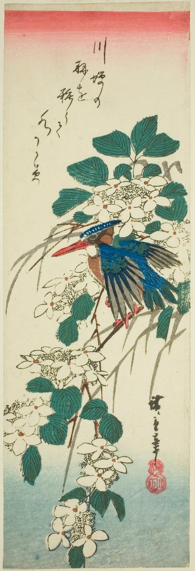 Isfugl og viburnum af Utagawa Hiroshige