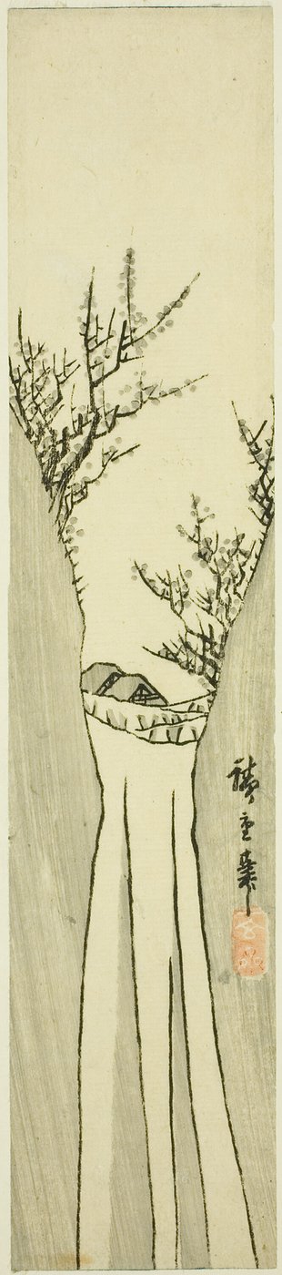 Landskab med vandfald af Utagawa Hiroshige