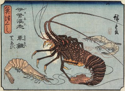 Hummer, rejer og rejer, 1830-1844 af Utagawa Hiroshige