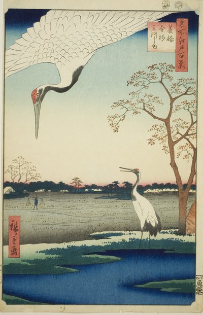 Minowa, Kanasugi, Mikawashima, fra serien af Utagawa Hiroshige