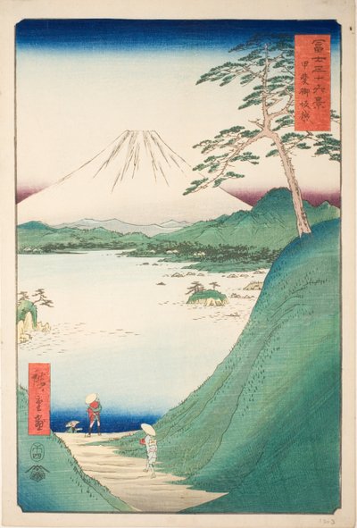 Misaka Pass in Kai Province (Kai Misakagoe), from the series "Thirty-six Views of Mount Fuji (Fuji sanjurokkei)" af Utagawa Hiroshige