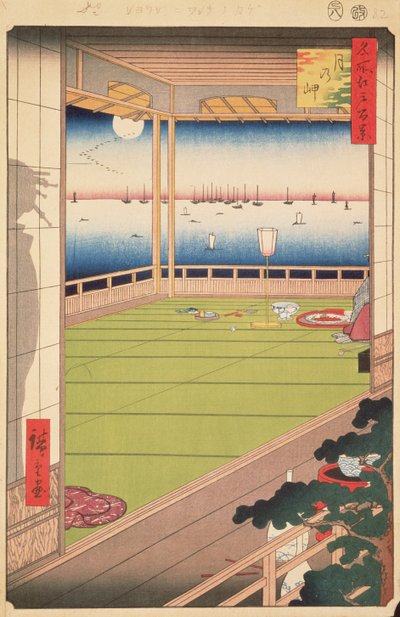Moon-viewing Point, plade 82 fra serien One Hundred Famous Views of Edo, Edo Period, Ansei Era, 1857 (træbloktryk) af Utagawa Hiroshige
