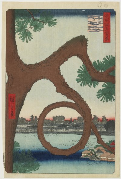 Moon Pine, Ueno Temple Precincts, august 1857 af Utagawa Hiroshige