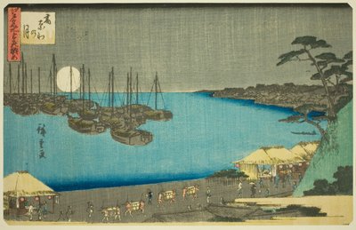 Også på Takanawa (med Takanawa), fra seriens "Three views of web s Pa s member Edo (tre lange Edo sights)" af Utagawa Hiroshige