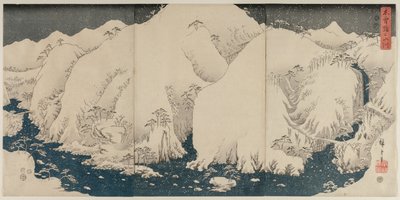 Bjerge og floder langs Kiso-vejen af Utagawa Hiroshige