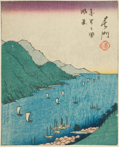 Nagato, sektion af ark nr. 15 fra serien "Cut Out Pictures of the Provinces (Kunikuzushi harimaze zue)" af Utagawa Hiroshige