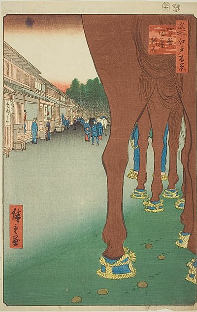 Naito Shinjuku ved Yotsuya (Yotsuya Naito Shinjuku), nr. 86 fra serien "One Hundred Famous Views of Edo (Meisho Edo hyakkei)" af Utagawa Hiroshige