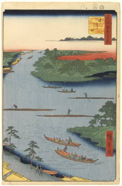 Nakagawa River Mouth, nr. 70 fra One Hundred Famous Views of Edo, 1857 (træbloktryk) af Utagawa Hiroshige