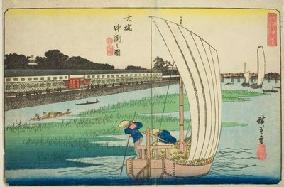 Nakasu at spisepinde (tegning af spisepinde Nakasu), fra te serie s af Utagawa Hiroshige