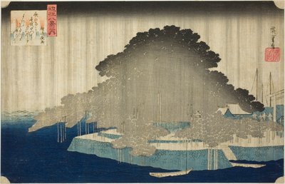 Night Line At Karasaki no Yō (Karasaki no Yō), fra serien ``Eight Views of Omi (Omi Hakkei no Uchi)