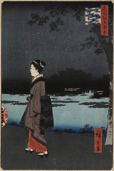 Natudsigt over Sanya-kanalen, Matsuchi Hill, august 1857 af Utagawa Hiroshige