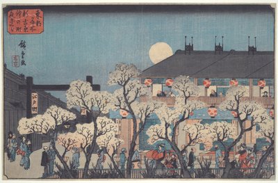 Natvisning af kirsebærblomster langs Nakanoch? hos Shin Yoshiwara, fra serien Famous Places in the Eastern Capital af Utagawa Hiroshige