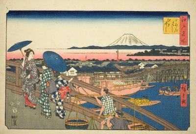 Japan B Ridge og Edo B Ridge (Nihonbashi Edobashi), fra Teseries af Utagawa Hiroshige
