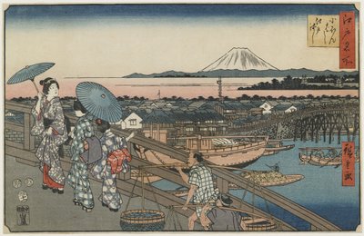 Nihonbashi Bridge og Edo Bridge, november 1853 af Utagawa Hiroshige