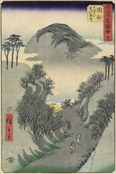 No.22 Mount Utsu, Okabe, July 1855 af Utagawa Hiroshige