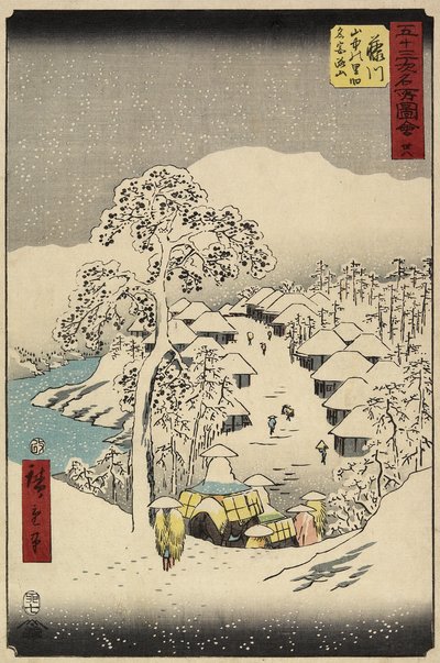 Nr.38 Yamanaka Village i Fujikawa, juli 1855 af Utagawa Hiroshige