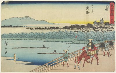 af. 39 Okazaki, 1847-1852 af Utagawa Hiroshige