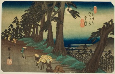 af. 26: Mochizuki, fra seriens "shi x ty ne s ta on s of te kisokaid (kisokaido rokujukyu tsugi no uchi)" af Utagawa Hiroshige