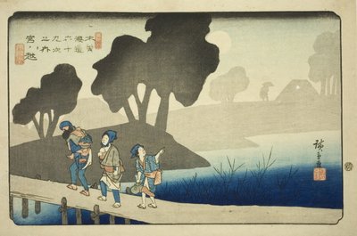 af. 37: Miyanokoshi, fra serien "Shixty-nines of the kisokaido" af Utagawa Hiroshige