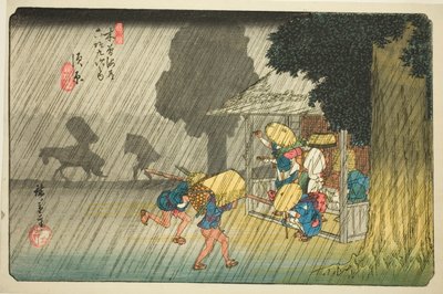 af. 40: Suhara, fra serien "Shi xty-nine S taion of te kisokaido" af Utagawa Hiroshige