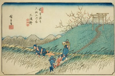 af. 42: Mido, fra serien "Shi x ty ne S ta ons of the kisokaido" af Utagawa Hiroshige