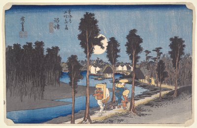 Numazu, Yellow Dusk fra serien Fifty-three Stations of the Tokaido af Utagawa Hiroshige