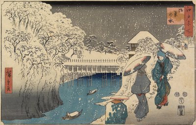 Ochanomizu, februar 1853 af Utagawa Hiroshige