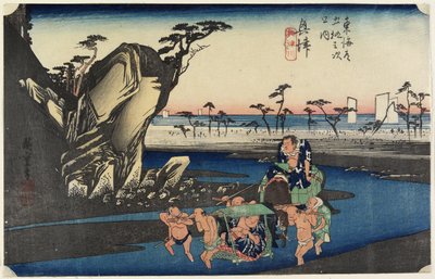 Okitsu-floden ved Okitsu, ca. 1833 af Utagawa Hiroshige