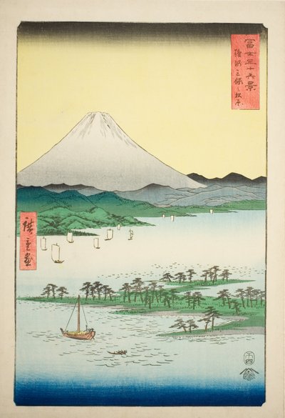 Pine Beach at Miho in Suruga Province (Suruga Miho no matsubara), from the series "Thirty-six Views of Mount Fuji (Fuji sanjurokkei)" af Utagawa Hiroshige
