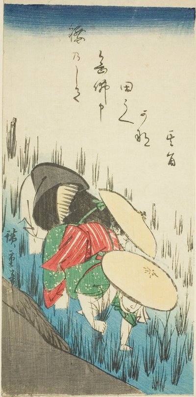 Plantning af ris af Utagawa Hiroshige