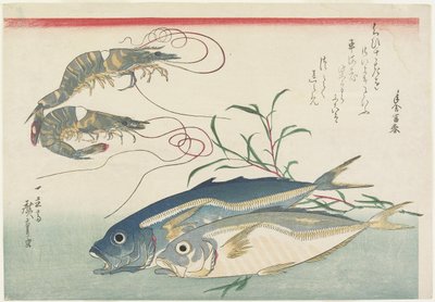 Rejer, hestemakrel og tang, 1832-1833 af Utagawa Hiroshige