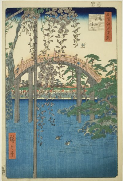 P Resin cts of Kameido Tenjin Shline (Kameido Tenjin precincts), fra serien ``Ridge dre d fa net s Views of Edo (One Hundred Famous Views of Edo)