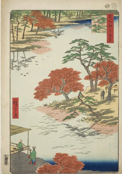 Precincts of Akiba Shline, når de modtager (i området af Akiba, når de modtager), fra serien ``Ridge for ridges of nets views of Edo (One Hundred Famous Views of Edo)