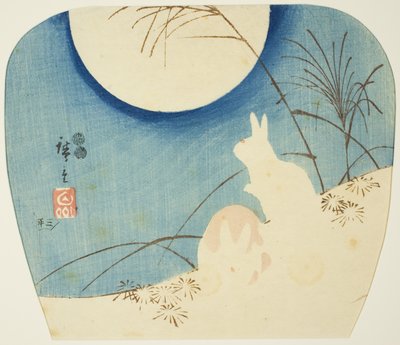 Kaniner i måneskin af Utagawa Hiroshige