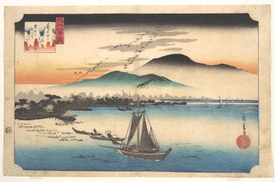 Tilbagevendende gæs ved Katada af Utagawa Hiroshige