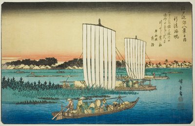 Linje r person g igen er på fiskespecial (gyotoku-normer), fra seriens ``British Views members te environs of Edo (one of the Eight Views of Edo Bank)