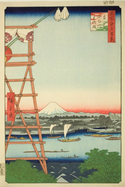 Rokoku Eco-Member Plan d Motoyanagi Bridge (Rokoku Eco-Member Motoyanagibashi), fra seriens "Ridge for ridges" )” af Utagawa Hiroshige
