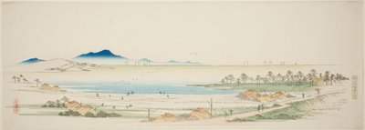 Salt Beach ved Gyotoku (Gyotoku shiohama no zu), fra en række uden titel af berømte udsigter over Edo-forstæderne af Utagawa Hiroshige