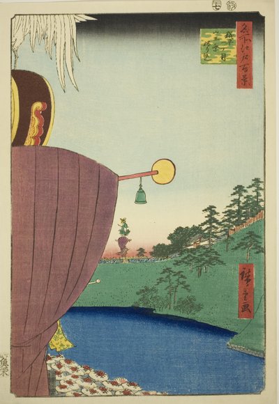 Sanno Festival Procession ved Kojimachi Itchome (Kojimachi Itchome Sanno Matsuri nerikomi), fra serien "One Hundred Famous Views of Edo (Meisho Edo hyakkei)" af Utagawa Hiroshige
