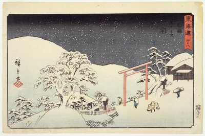 Seki, fra Reisho Tokaido, 1850 (træblok farvetryk) af Utagawa Hiroshige
