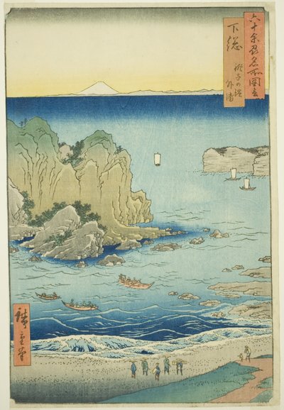 Shimosa-provinsen: Choshi-stranden ved den ydre bugt (Shimosa, Choshi no hama Toura), fra serien "Famous Places in the 60-odd Provinces (Rokujuyoshu meisho zue)" af Utagawa Hiroshige
