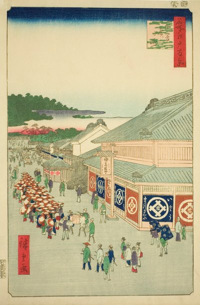 Shitaya Hirokoji, nr. 13 fra serien "One Hundred Famous Views of Edo (Meisho Edo hyakkei)" af Utagawa Hiroshige