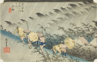 Shono: D-Ring Line (Shono Hakuu), fra serien "Fifty-tre S of the Tokaido Goju-san of the next), af Utagawa Hiroshige