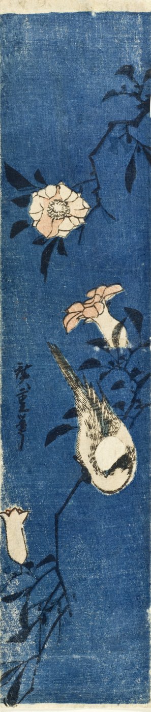 Würger auf Granatapfelzweig af Utagawa Hiroshige