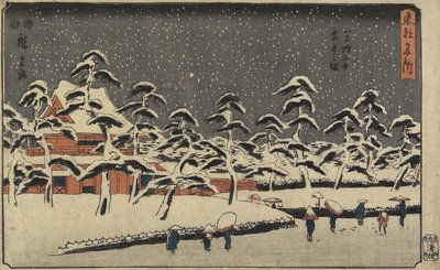 Sneudsigt af Zo_jo_ji-templet i Shiba, 1847-1852 af Utagawa Hiroshige